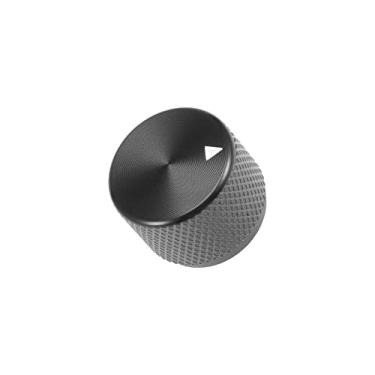 Imagem de Rebower Botão de controle de potenciômetro, orifício de eixo serrilhado, controle de volume, botões rotativos, [para dispositivo de áudio] - 20 x 15,5 mm / preto