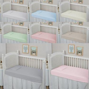 Imagem de Kit Jogo Lençol Berço 2 Peças 300 Fios com Elástico 100% Algodão - MF 