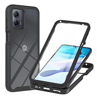 Imagem de Eilkmcre Capa para Motorola Moto E14, Moto G24 / G04 / G04S com protetor de tela integrado, capa traseira transparente e fina, à prova de choque, resistente, resistente, capa protetora de corpo