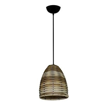 Imagem de Lustre Pendente De Junco Modelo Sino - Ideal Para Chacara, Sitio, casa de campo - 16cm x 22cm (Pinus)
