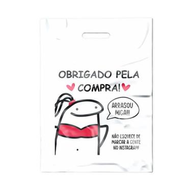 Imagem de 50 Un Sacolas Plásticas Boca De Palhaço Para Loja Tam P 15X20  - Flock
