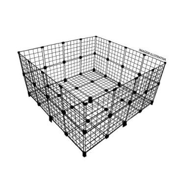 Imagem de Cercado Porquinho Da ÍNdia Com Fundo E PÉS 120x120x60cm Preto - IGUANN