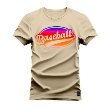 Imagem de Camiseta Estampada Premium Algodão Base Ball Colors - Nexstar, G, Bege