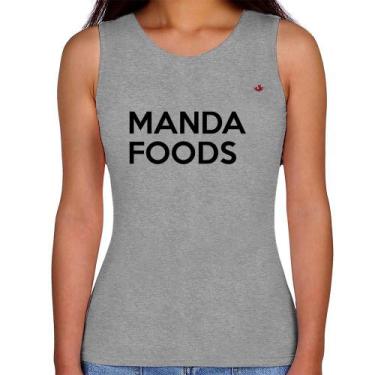 Imagem de Regata Feminina Manda Foods - Foca na Moda, Cinza, G