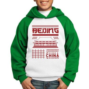 Imagem de Moletom Infantil Pequim China  - Foca na Moda, Branco, Verde, 6