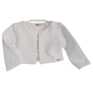 Imagem de Bolero Casaco Luxo Zafielo Infantil Menina Festa Forrado 510, Off whit