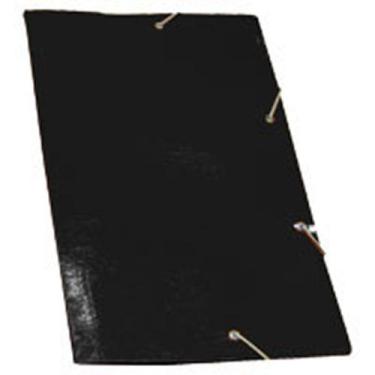Imagem de Pasta Com Aba Elástica Papelão Preto Polycart