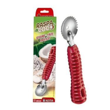 Imagem de Raspa Coco Raspador De Inox Manual Com Cabo Reforçado - Keita