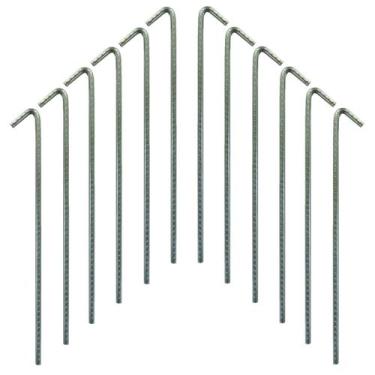 Imagem de Estaca Para Barraca 20 Cm Aço Ca-50 (4,2mm) Com 12 Unidades - Riomar E