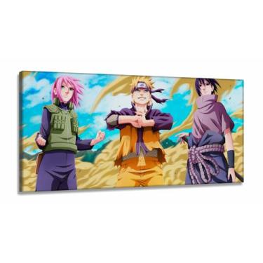 Imagem de Quadro Sakura Naruto Sasuke em Tecido Canvas 130x60 - Wall Frame