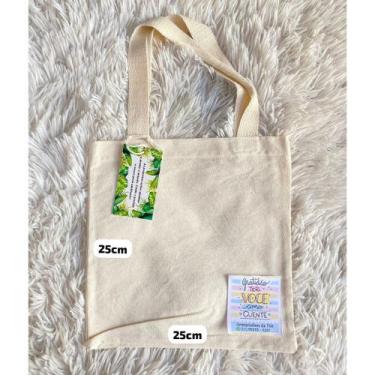Imagem de Kit com 20 ecobags 25x25cm Lisa - 100% algodão cru - T2Click