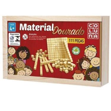 Imagem de Material dourado c/estojo de madeira 111 pecas  - Pais e Filhos