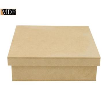 Imagem de Kit 5 Caixa Quadrada Tampa Sapato 14x14x7 Mdf Madeira - ATACADÃO DO AR