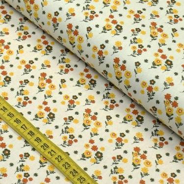 Imagem de Tecido Estampado para Patchwork - Floral Splendor : Mini Bouquet Creme