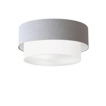 Imagem de Plafon Duplo Cilíndrico Vivare Md-3017 Cúpula em Tecido 50x40cm - Bivo