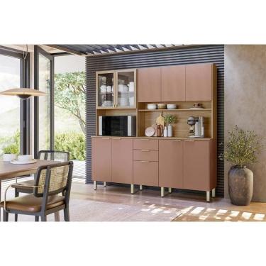 Imagem de Kit De Cozinha Compacta Amora C- 10 Portas E 2 Gavetas 198cm Amendola-marsala - Demóbile
