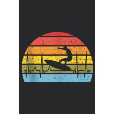 Imagem de Surfer Sunset Retro Kiteboarding Windsurfer Surfin Surfing Saying: Lined Journal Notebook To Do Schedule, Medium 6x9 Inches, 100 Pages, Printed Cover