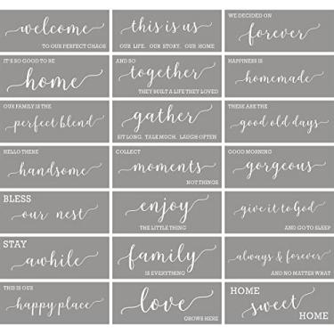 Imagem de Estêncis de fazenda grandes para pintura em madeira – pacote com 21 modelos de estêncil com frases inspiradoras para a família, frases inspiradoras, frases inspiradoras, "Welcome Home" Love and More