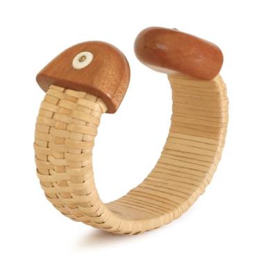 Imagem de Teng Tian Pulseira de tecido de bengala e madeira dura acessórios de moda feminina presentes para pulseira feminina, 8, Madeira, madeira