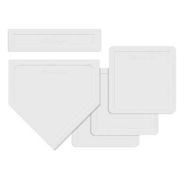 Imagem de Eco Walker Bases de beisebol jogadas para baixo, perfeitas para beisebol, tebol, softbol, kickball, crianças, quintal, treino e escola (branca)