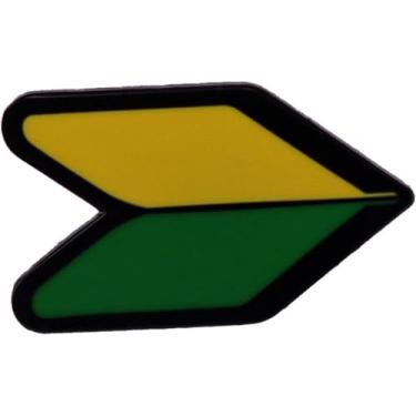 Imagem de Pinstant Shoshinsha Wakaba Mark Japonês Novo Motorista Verde Amarelo Símbolo 3 cm Esmalte Emblema por Pinstant, 1.2 Inches wide, Esmalte, Esmalte
