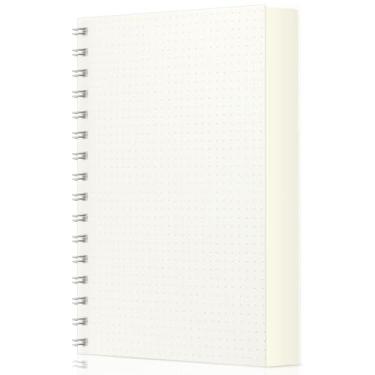 Imagem de FLEEKOOL Caderno espiral pontilhado com 280 páginas, caderno espiral de 14 x 21 cm de espessura, papel 100GSM, escola, escritório, transparente, pontilhado A5