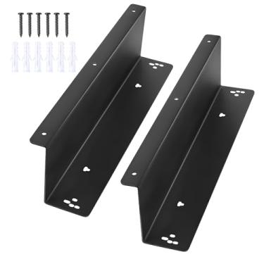 Imagem de Suportes de montagem sob o balcão, suporte de prateleira sob a mesa para gaveta quadrada de 40 cm, gaveta de dinheiro, caixa preta, 1 par