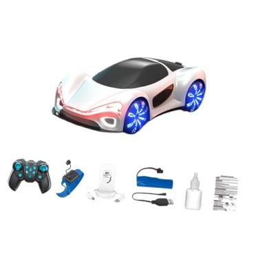 Imagem de Colaxi Carro de acrobacias RC, carros de brinquedo RC para hobby, efeitos de spray duplo com LED, carro de corrida esportivo para aniversário, White C