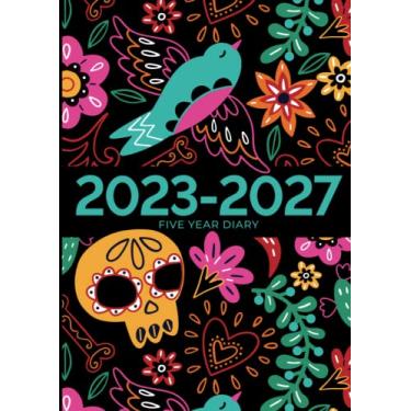 Imagem de 5 Year Diary 2023-2027 | A4 Mexico Day of The Dead: Month to View Planner with UK Holidays, Moon Phases, Birthdays and Celebrations (Five Years)