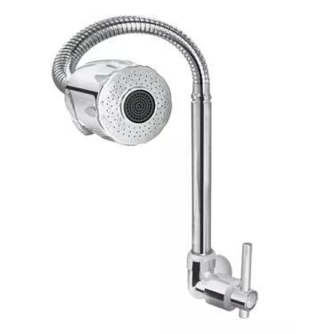Imagem de Torneira de Parede Metal Cromado Articulável e com Jato Ajustável para Cozinha Gourmet...
