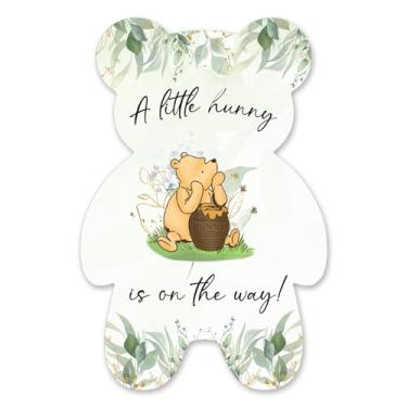 Imagem de brayqu Convites para chá de bebê Ursinho Pooh A Little Hunny Is on the Way Pooh Bear Baby Shower Party Convites de preenchimento de ursos (20 convites com envelopes)