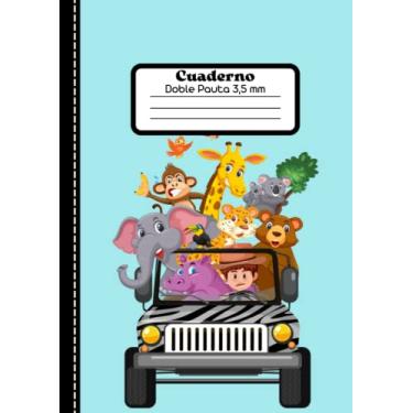 Imagem de Libreta de doble linea A4, 3,5 mm - Animales: Cuaderno doble pauta a4, Libreta de dos rayas con margen, Libreta de doble raya