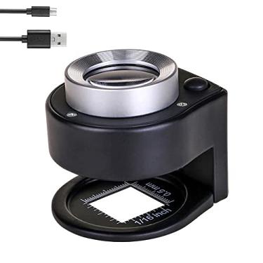 Imagem de Bysameyee Lupa de Joalheiro Recarregável Portátil 30X com Luz, Lupa de Metal de Mesa com 6 Leds, Alça de Olho Portátil para Joias Ópticas Têxteis, Moedas, Selos de Moeda