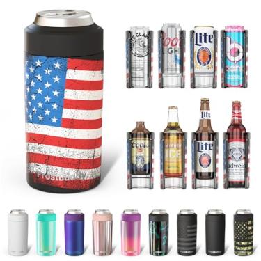Imagem de Frost Buddy Universal Buddy Can Cooler – Serve para todos – Para garrafas regulares de 12 e 473 g ou tamanho fino – Aço inoxidável isolado de parede dupla (Merica)
