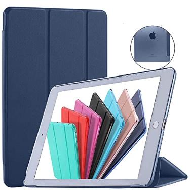 Imagem de DuraSafe Cases iPad Air 2º 2014 9,7 polegadas [Air 2ª geração] A1567 A1566 MGLW2LL/A MGL12LL/A MH0W2LL/A MGKM2LL/A Slim Smart Transparente Capa traseira PC - Índigo