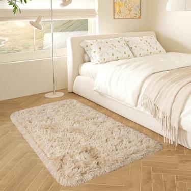 Imagem de HOMORE Tapetes pequenos para quarto, 2 x 3 pés, bege para quarto, cabeceira, tapetes macios e fofos para mesa, tapete de porta de entrada, tapetes pequenos e tapetes para berçário, marrom claro