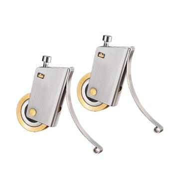 Imagem de Ｂｅｓｇａ 2 peças de tela deslizante porta tandem rolo cobre roda ferragem facilmente instalar para madeira guarda-roupa acessório substituição, Roda Côncava Simples