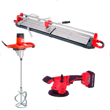 Imagem de Cortador de Piso 125cm+Misturador Elétrico+Máquina de Assentar Piso Cortag