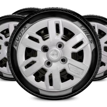 Imagem de Jogo Calota 4x100 Aro 13 Design Uno Way Compatível Fiat