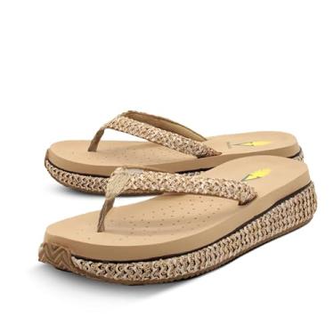 Imagem de Volatile Sandália anabela feminina Palau, Natural, 6