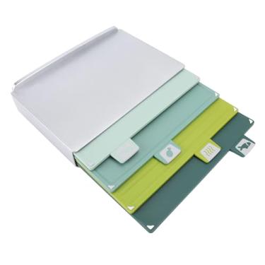 Imagem de 4pcs Versáteis Tábuas de Corte, Classificação de Cofre de Design de Orientação Visual Conjunto de Tábua de Coping Com Rack de Armazenamento Inovador para Cozinha