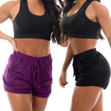 Imagem de Kit 2 Short Feminino Esportivo Treino Fitness Com Bolso Fristyle, M, P