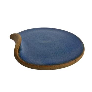 Imagem de Prato Artesanal em Cerâmica para Sobremesa, Azul, 14cm