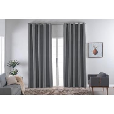 Imagem de Cortina BLACKOUT Quarto/Sala Tecido Poliester Corta Luz Blecaute (CINZA, 2,80 x 2,30)