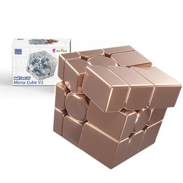 Imagem de CuberShop Moyu Mirror Cube V2 Ball Core 3x3x3 Magnetic Speed Cube, Rose Gold, 2025 New Funny Variant of 3x3 Speed Cube, Golden Color Funny Cubing, Irregular Magic Cube (UV Coated Magic Clothes)
