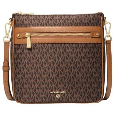 Imagem de Michael Kors Bolsa tiracolo grande com pingente Jet Set, Ferragens douradas/marrom/bolota, One Size