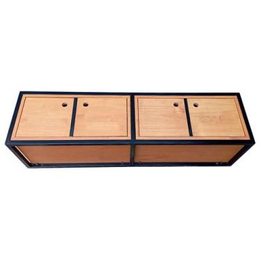 Imagem de Nicho para Parede com Portas de Madeira e Ferro Decoração Industrial C