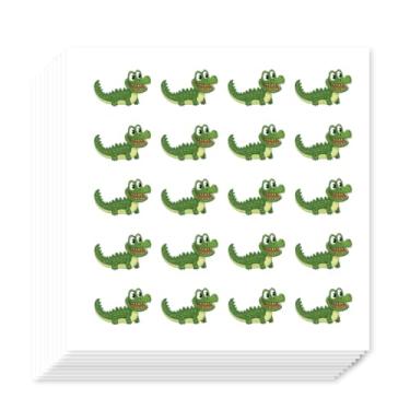 Imagem de AHANDMAKER 400 adesivos autoadesivos para agenda, desenhos animados, crocodilo, jacaré, adesivos temáticos de animais para agenda, calendário, scrapbook, artesanato, festa, presente, saco, selo, tema