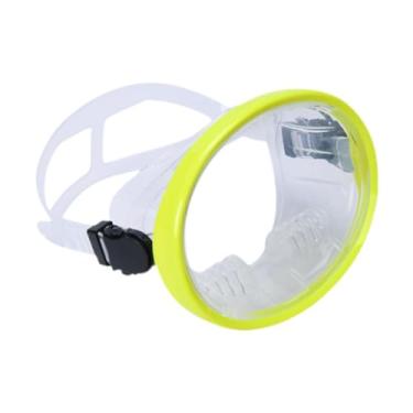 Imagem de Dynwave Máscara de mergulho de lente única, máscara de mergulho à prova de vazamentos de molduras, óculos de natação de óculos de mergulhadores para espasmos, Amarelo