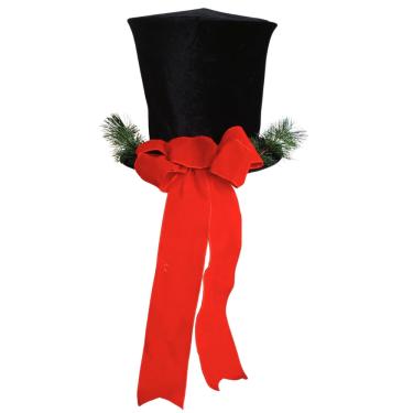 Imagem de Ponteira Para Árvore de Natal Cartola Preta Decorativa Retrátil 26x22cm Magizi